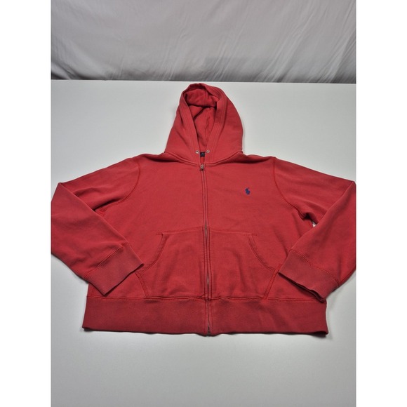 Polo Ralph Lauren Tops - Polo Ralph Lauren Hoodie Women's 2XL Red Full Zip Fleece Sweatshirt Pony Logo